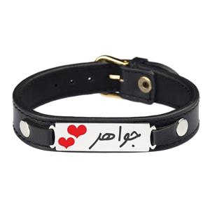 دستبند زنانه گیلواره زراوشان مدل چرم طبیعی اسم جواهر کد CLK 303