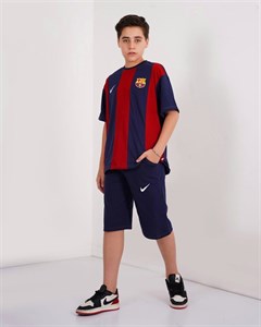 ست تیشرت و شلوارک ورزشی مردانه مدل بارسلونا کد Away 2024