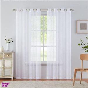 پرده مدل پانچ حریر شاین ساده سایز 150x280 سانتیمتر