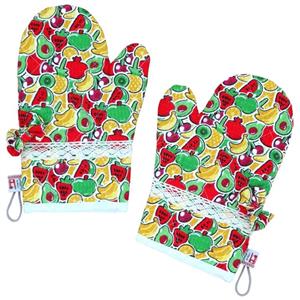 دستکش فر منسوجات خسروشاهی برتر مدل  کلاسیک طرح آووکادو کد DASK29 بسته 2 عددی