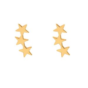 گوشواره طلا 18 عیار زنانه مدل سه ستاره 