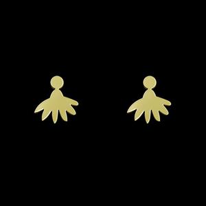گوشواره طلا 18 عیار زنانه مدوپد مدل برگ کد GA1-10515 