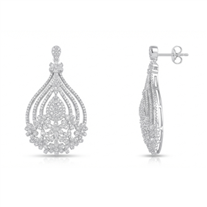 گوشواره نقره زنانه مدل اشک -