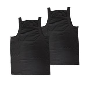 زیرپوش مردانه مدل یقه خشتی ساده رنگ مشکی مجموعه 2 عددی