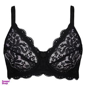 سوتین زنانه پانیذ مدل فنردار گیپوری کد 66337-new رنگ مشکی