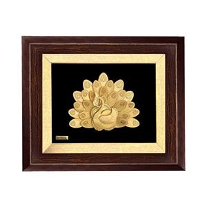 تابلو طلا کوب طرح طاووس کد TA03