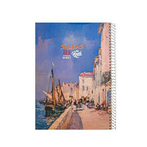 دفتر مشق 100 برگ سیبو مدل رویال طرح قایق کد s2-69