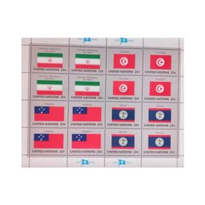 تمبر یادگاری مدل سازمان ملل پرچم مجموعه 16 عددی