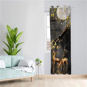 پرده طرح آهو مدل مخمل پانچی کد 2429 z سایز 140x200 سانتی متر