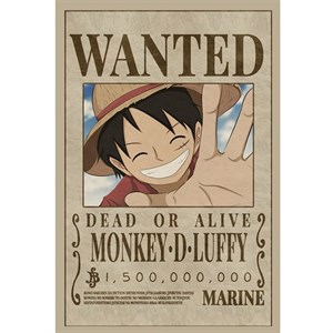 پوستر مدل تحت تعقیب وان پیس One piece طرح لوفی Luffy کد 695