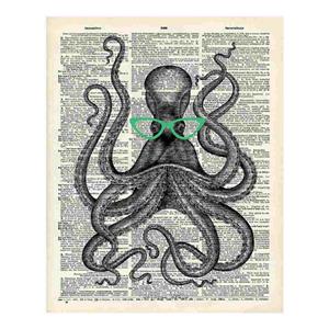 پوستر مدل هنری هیولای هشت‌پا با عینک