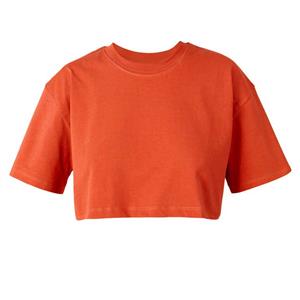 کراپ‌تی شرت آستین کوتاه زنانه مدل simple کد 00 رنگ هلویی