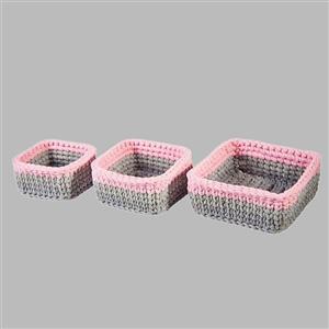 سبد قلاب بافی تریکو طرح سارا کد 7 مجموعه 3 عددی