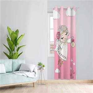 پرده طرح کودک فرشته مدل مخمل پانچی کد 5633L z سایز 140x200 سانتی متر