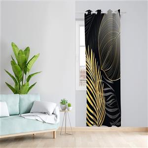 پرده طرح برگ مدل مخمل پانچی کد 2726 z سایز 140x200 سانتی متر