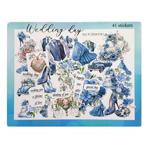 برچسب کاترینکا طرح برش خورده بولت ژورنال و اسکرپ بوک مدل Wedding day بسته 41 عددی -