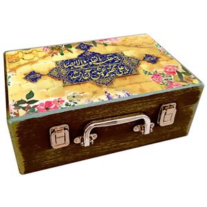 جعبه هدیه چوبی مدل چمدان طرح نوروز ایرانی کد WS664