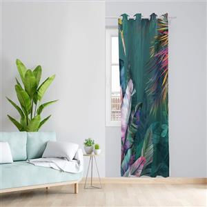 پرده طرح برگ مدل مخمل پانچی کد 2733 z سایز 140x200 سانتی متر
