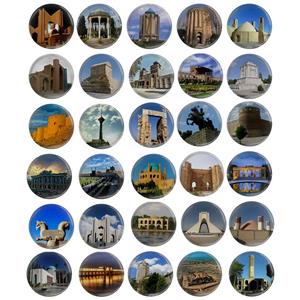 مگنت مدل اماکن توریستی تاریخی فرهنگی ایران کد S1-30 مجموعه 30 عددی