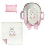 سرویس خواب سه تکه نوزاد مدل گارد محافظ دار طرح بچه خرگوش کد 014