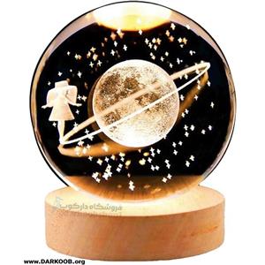 گوی کریستالی طرح دختر و ماه سه بعدی