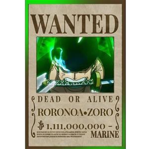 پوستر مدل تحت تعقیب وان پیس One piece طرح رورونوا زورو Roronoa Zoro کد 698