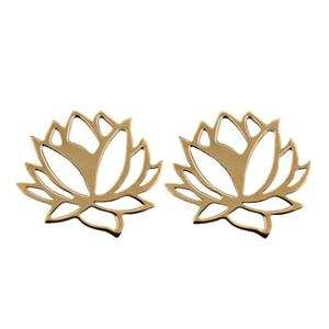گوشواره طلا 18 عیار زنانه مدل گل نیلوفر کد P452 -