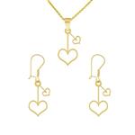 نیم ست طلا 18 عیار زنانه طلای کامک مدل نمادار شیک سه قلب