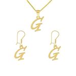 نیم ست طلا 18 عیار زنانه طلای کامک مدل نمادار و شیک حرف انگلیسی G