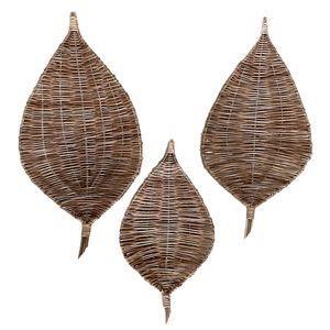 ظرف حصیری مدل مروار طرح برگ مجموعه 3 عددی