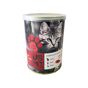 کنسرو گربه یو اس پت مدل گوشت خالص وزن 400 گرم