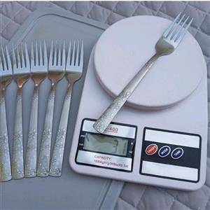 چنگال غذاخوری مدل استیل طرح گلریز بسته 6 عددی