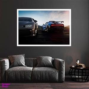 تابلو بکلیت طرح ماشین بوگاتی مدل قاب شاسی W-s8919
