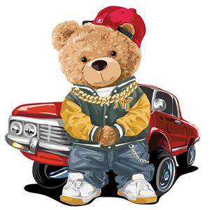 استیکر کودک مدل خرس کلاه کج -