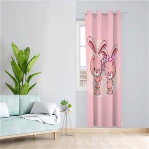 پرده طرح کودک خرگوش مدل مخمل پانچی کد 5350L z سایز 140x200 سانتی متر