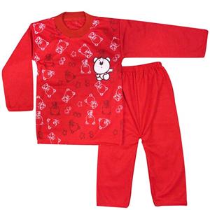 ست تی شرت و شلوار نوزادی مدل Panda رنگ قرمز 