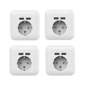 پریز برق مدل شارژر دار USB تارا مجموعه 4 عددی
