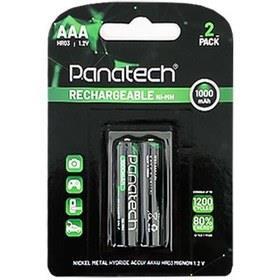 باتری نیم قلمی قابل شارژ پاناتک مدل HR03 ظرفیت 1000 میلی آمپر ساعت بسته دو عددی