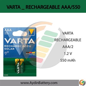 باتری نیم قلمی قابل شارژ وارتا مدل Recharge accu phone 550 mAh XRAY بسته دو عددی
