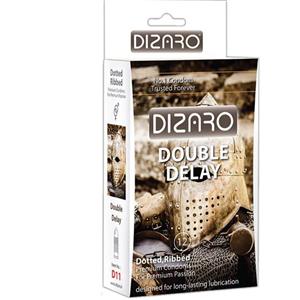 کاندوم خاردار شیاردار دیزارو مدل Doble Delay بسته 12 عددی Dizaro professional condoms psc 