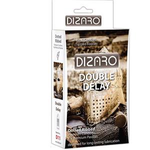 کاندوم خاردار و شیاردار  دیزارو مدل Doble Delay  بسته 12 عددی Dizaro Doble Delay  professional condoms 12 psc