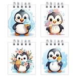 دفترچه یادداشت 50 برگ طرح پنگوئن بستنی خور کد hc318 مجموعه 4 عددی