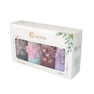حوله دستی کارینا مدل ویولت کد 140 سایز 40×80 سانتی متر مجموعه 4 عددی