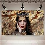 پوستر پارچه ای چرم مخمل ملکه ایرانی مدل شعر گفتم غم تو دارم کد AR50032