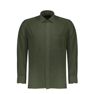 پیراهن آستین بلند مردانه مدل کلاسیک کد ZL1 رنگ سبز زیتونی 