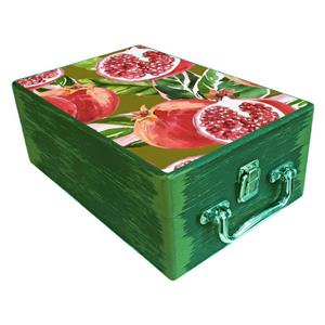 جعبه هدیه مدل چمدان چوبی طرح بهاری کد WS702