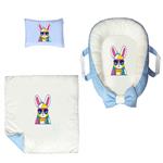 سرویس خواب سه تکه نوزاد ناریکو مدل گارد محافظ دار طرح خرگوش کد 0208