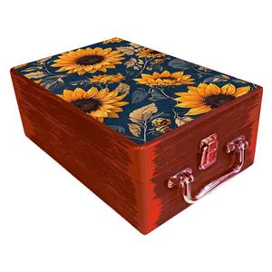 جعبه هدیه مدل چمدان چوبی طرح بهاری کد WS725