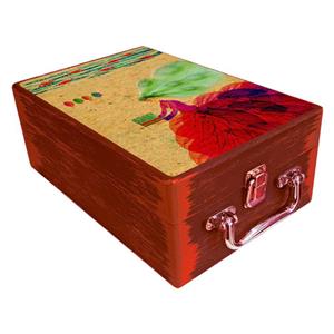 جعبه هدیه مدل چمدان چوبی طرح بهاری کد WS734