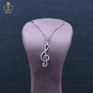 گردنبند نقره زنانه طرح نت موسیقی کد 001 -